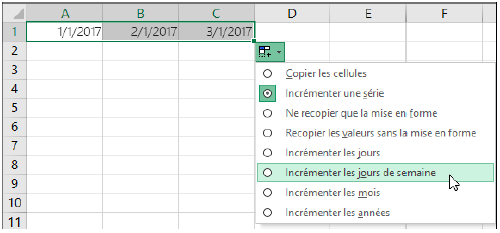 Créer des suites ou des séries sur Excel